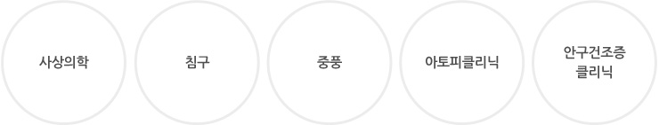 사상의학, 침구, 중풍, 아토피클리닉, 안구건조증 클리닉